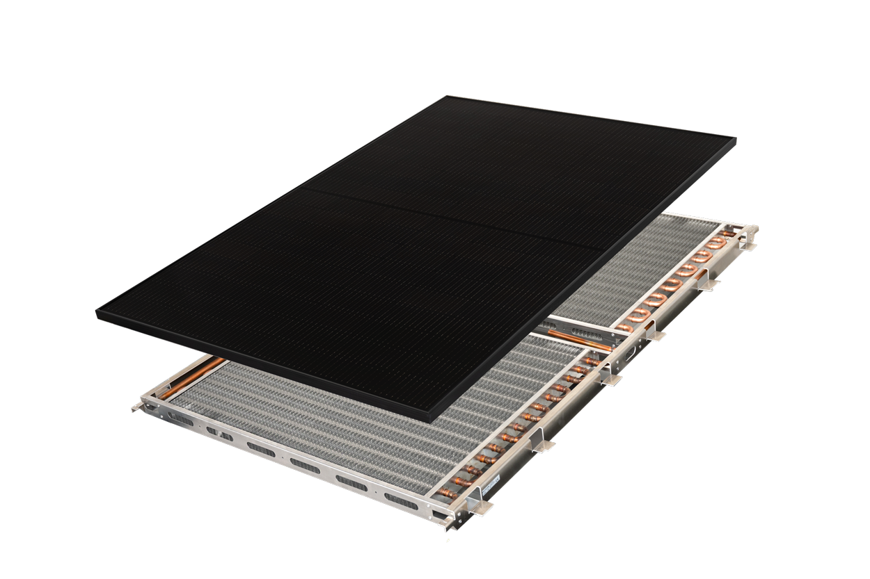 Werking PVT-paneel: zon en lucht omgezet naar stroom en warmte